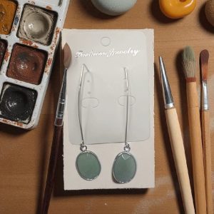 aros piedra natural jade