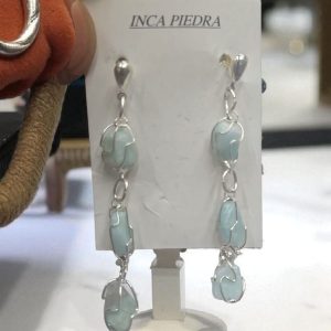 aros piedra natural amazonita brasil