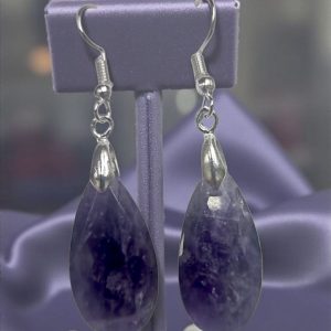 aros piedra natural amatista cod b30