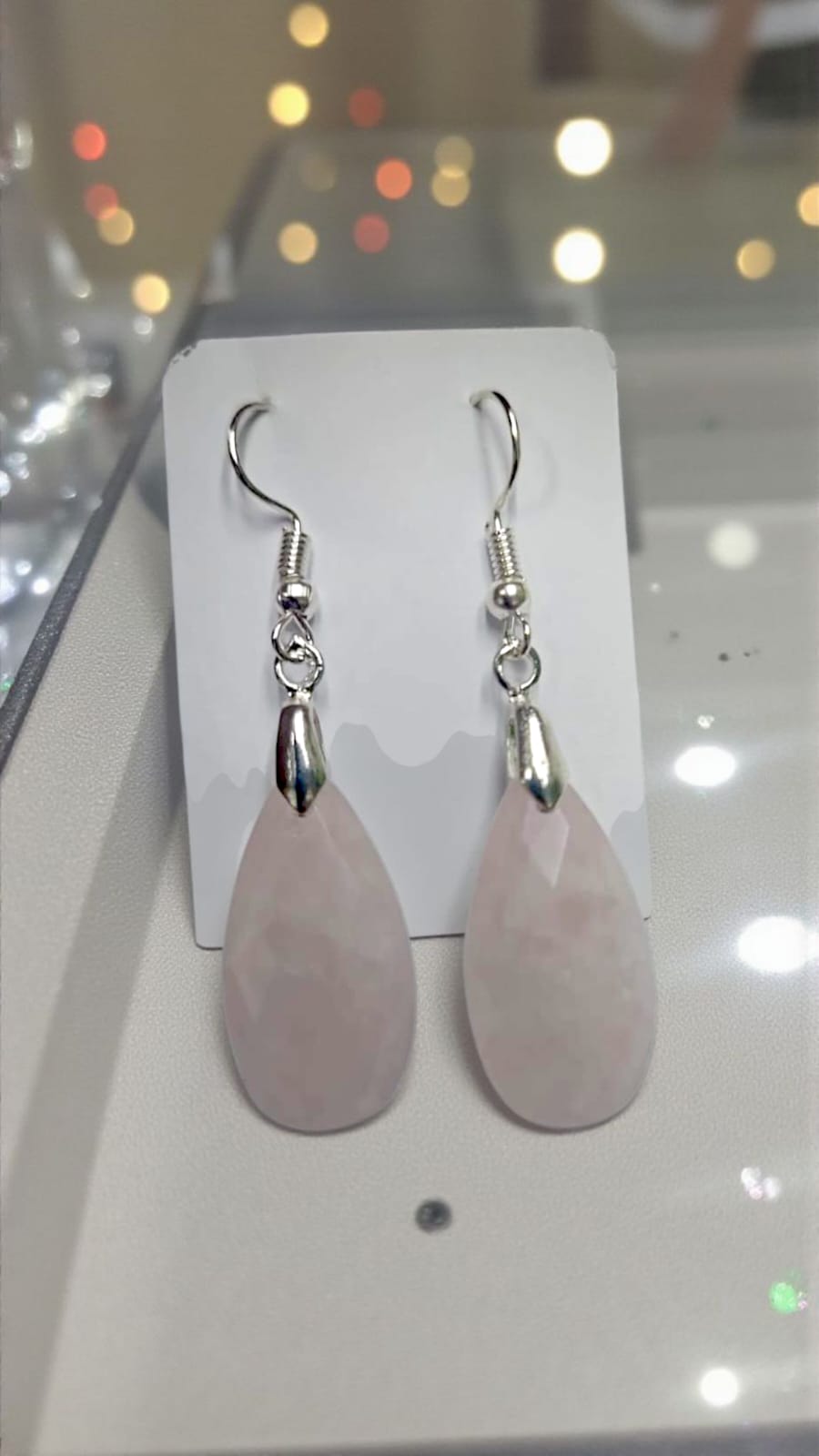 aros piedra natural cuarzo rosado cod r30 aros piedra natural cuarzo rosado cod r30