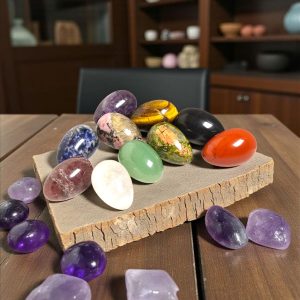 huevos de piedras naturales medianos