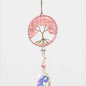 móvil decorativo árbol de la vida rosado