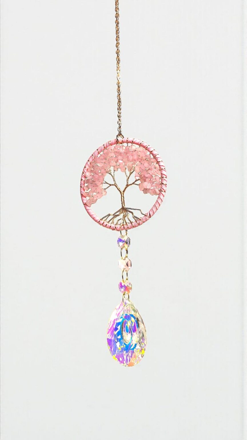 móvil decorativo árbol de la vida rosado