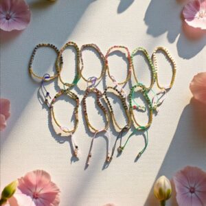 pulsera mostacilla piedras naturales faceteadas 3mm diseños varios