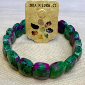 pulsera de zoisita rubi facetada